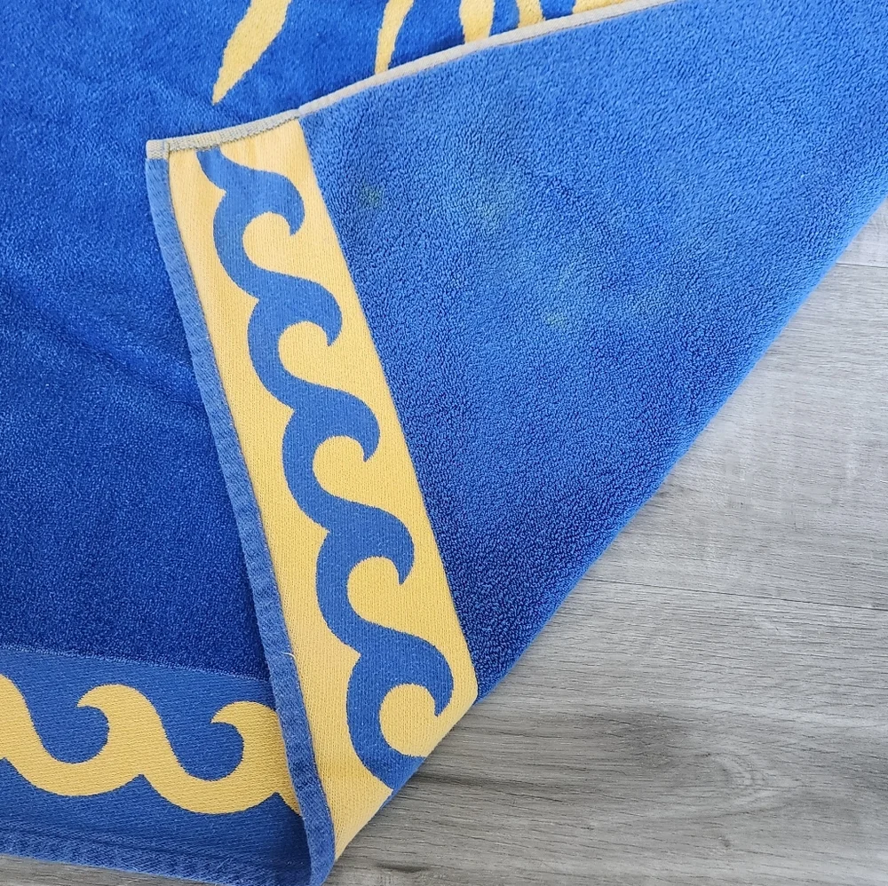 Vintage Celestial Beach Towel Sun Moon Stars Whimsigoth 30x60 Reversible